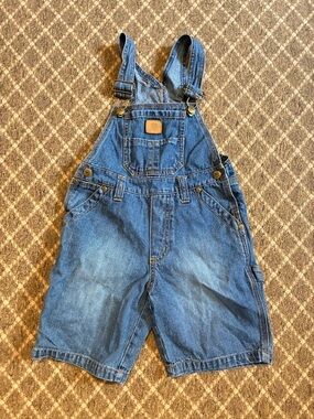 John Deere Blue Denim Shortalls with Adjustable Straps